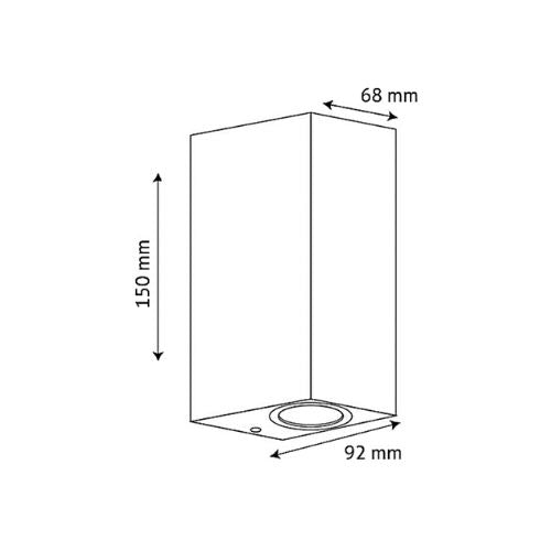 Luminario rectangular para sobreponer en muro, acabado negro - Wattko